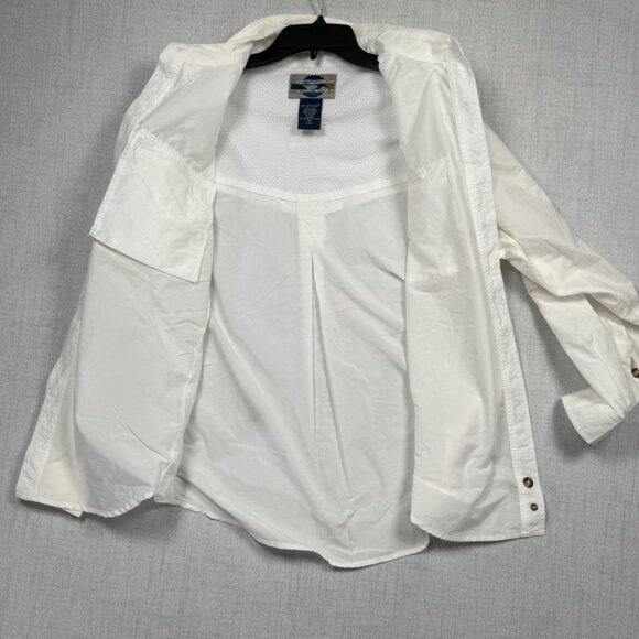 Ex Officio Button Down Roll Up Sleeve Travel Shirt White Chest Pockets Size M - Picture 4 of 11
